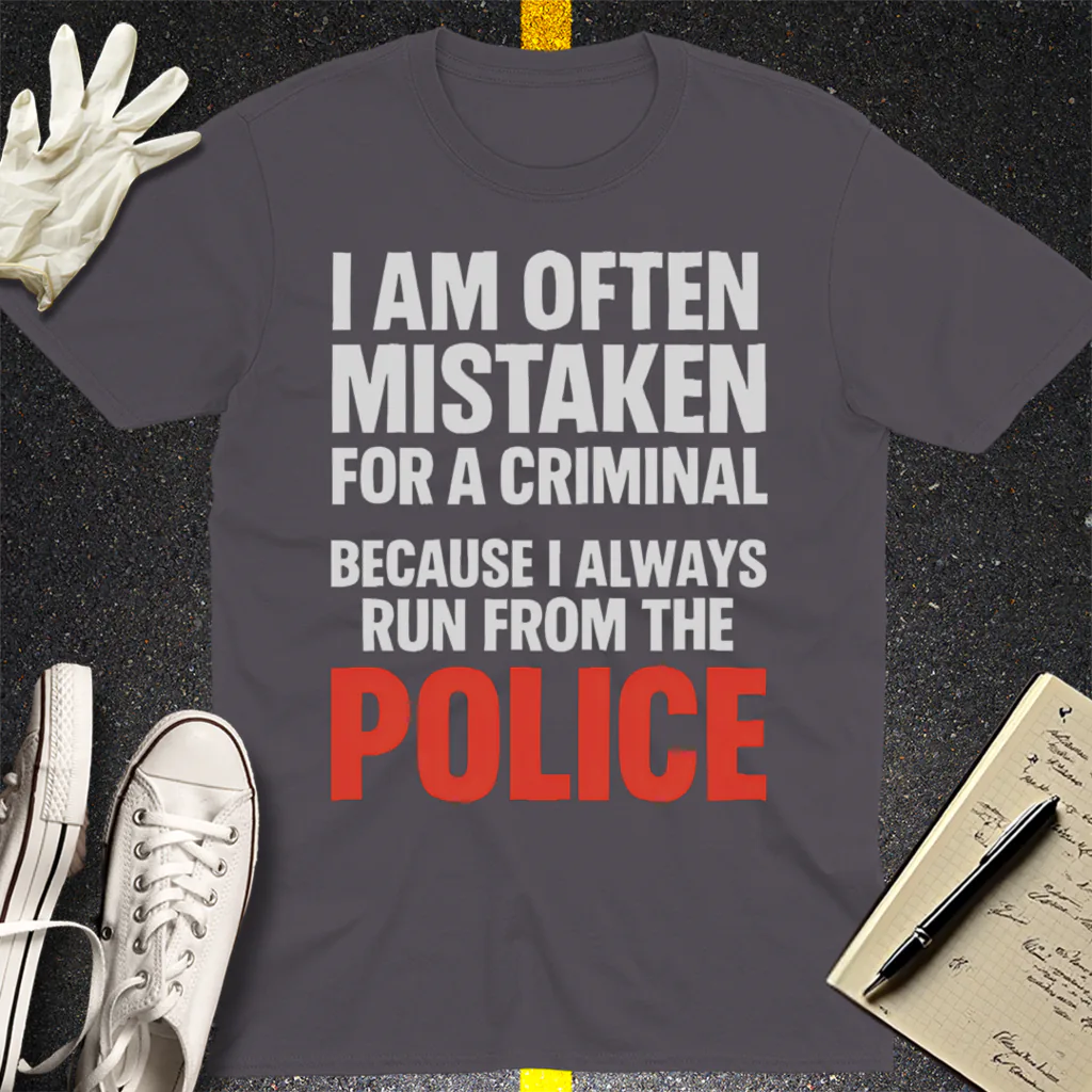 Run from the Police T-Shirt - Charcoal