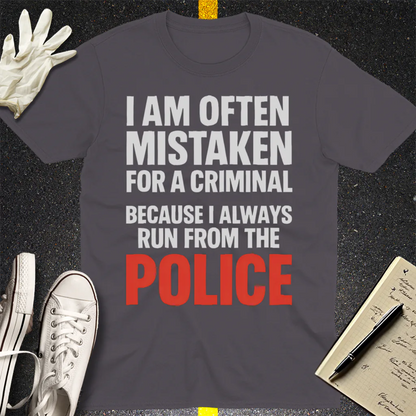 Run from the Police T-Shirt - Charcoal