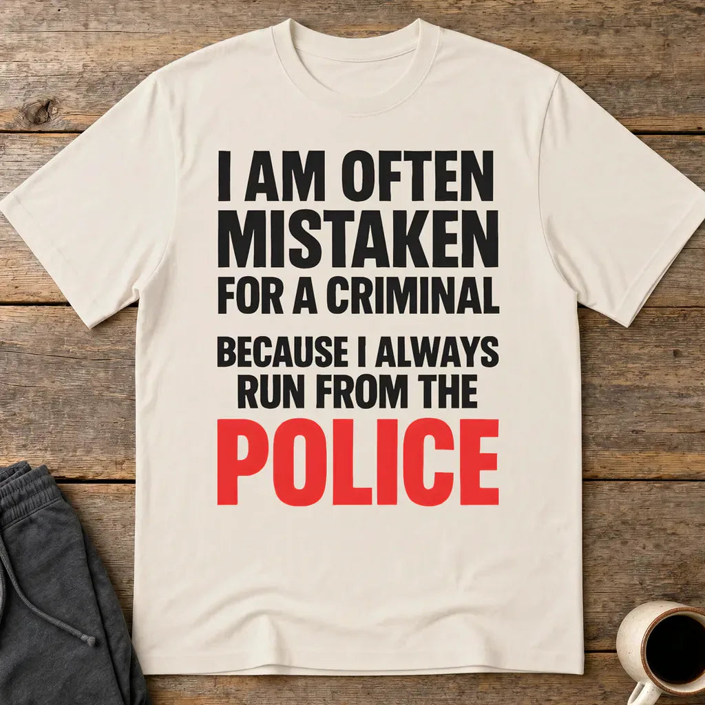 Run from the Police T-Shirt - Ice Grey