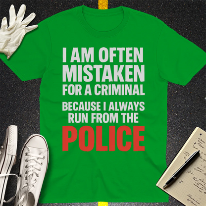 Run from the Police T-Shirt - Irish Green