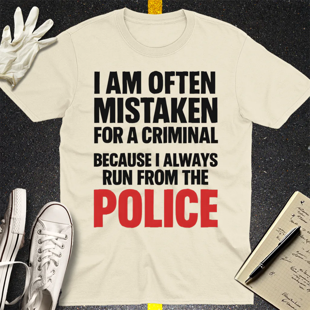 Run from the Police T-Shirt - Natural