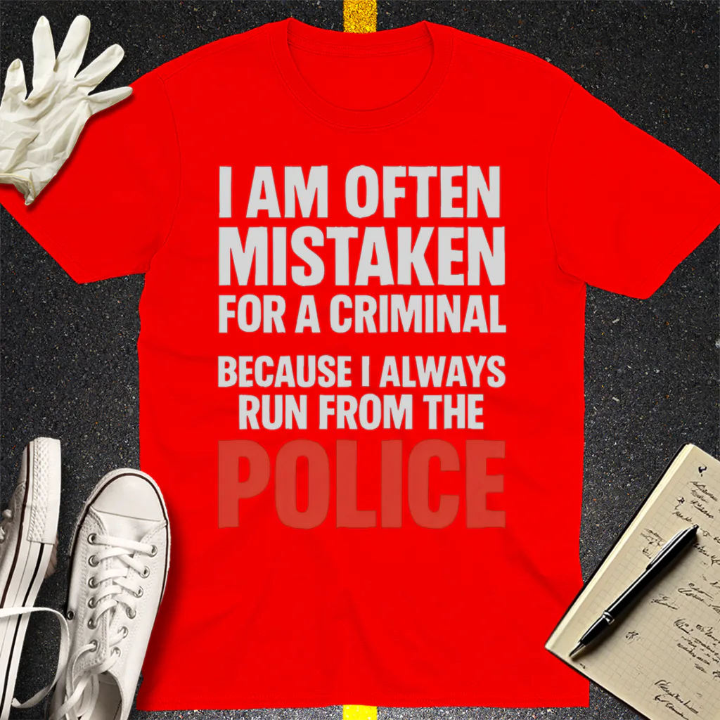 Run from the Police T-Shirt - Red