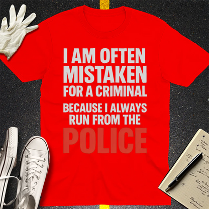 Run from the Police T-Shirt - Red