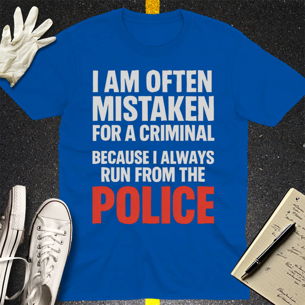 Run from the Police T-Shirt - Royal
