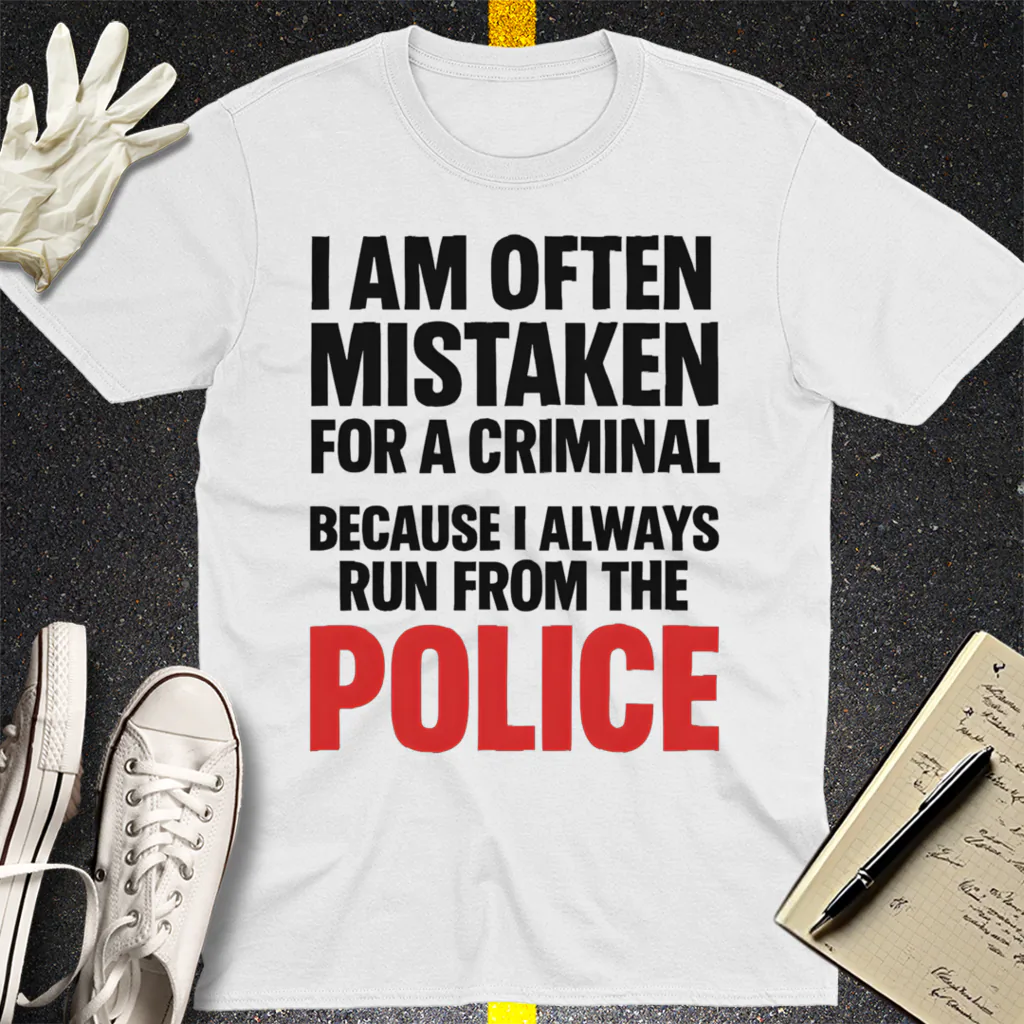 Run from the Police T-Shirt - White