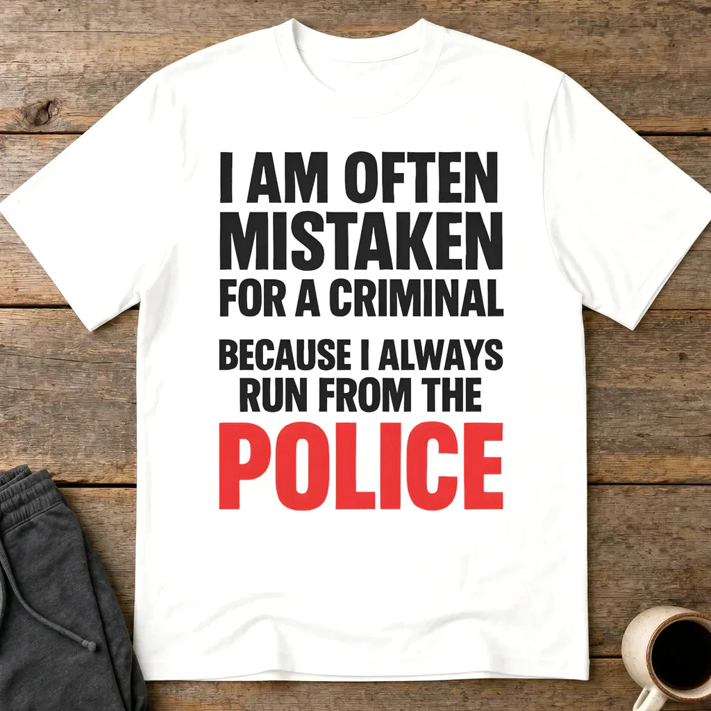 Run from the Police T-Shirt - White