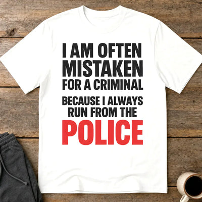 Run from the Police T-Shirt - White