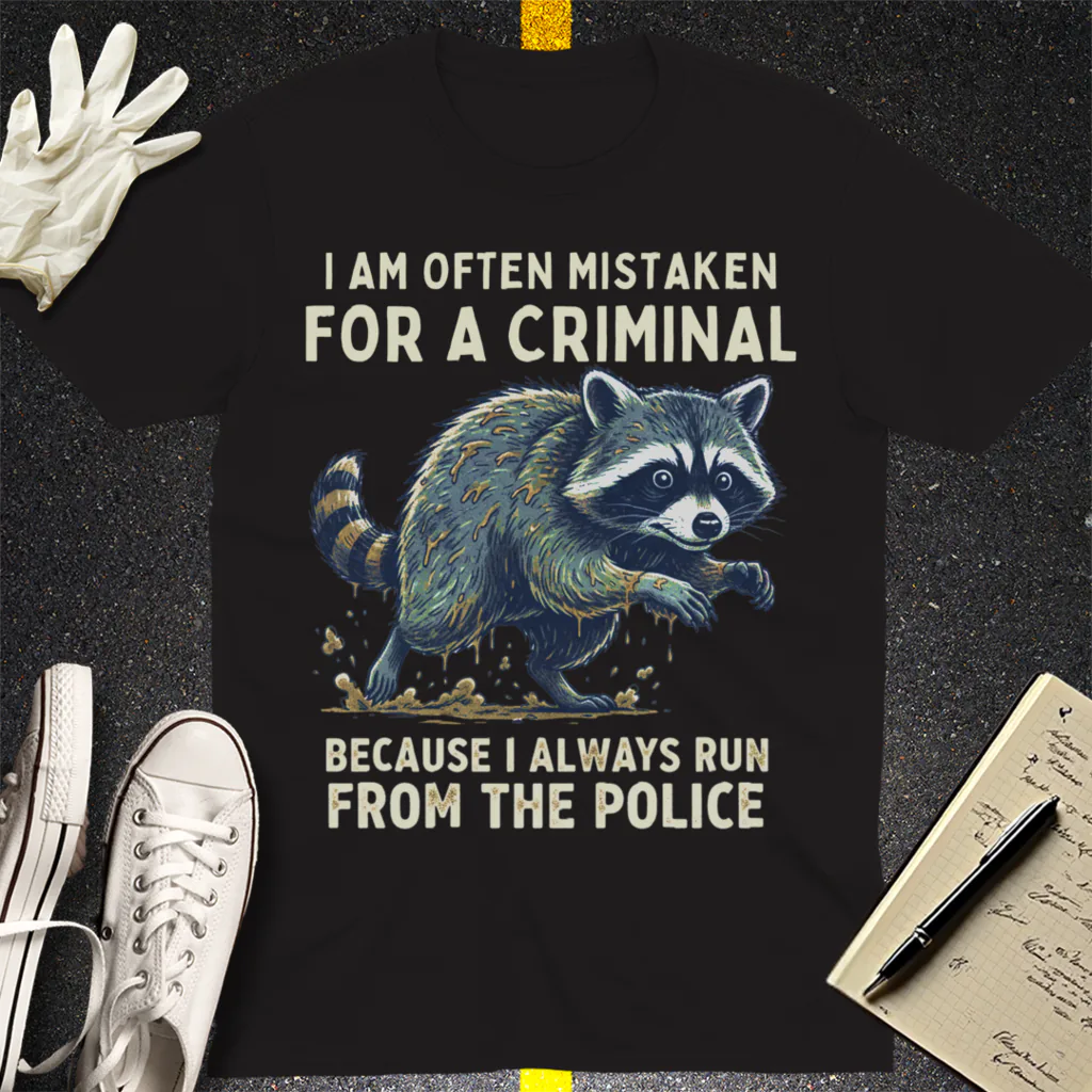 Runaway Raccoon T-Shirt - Black