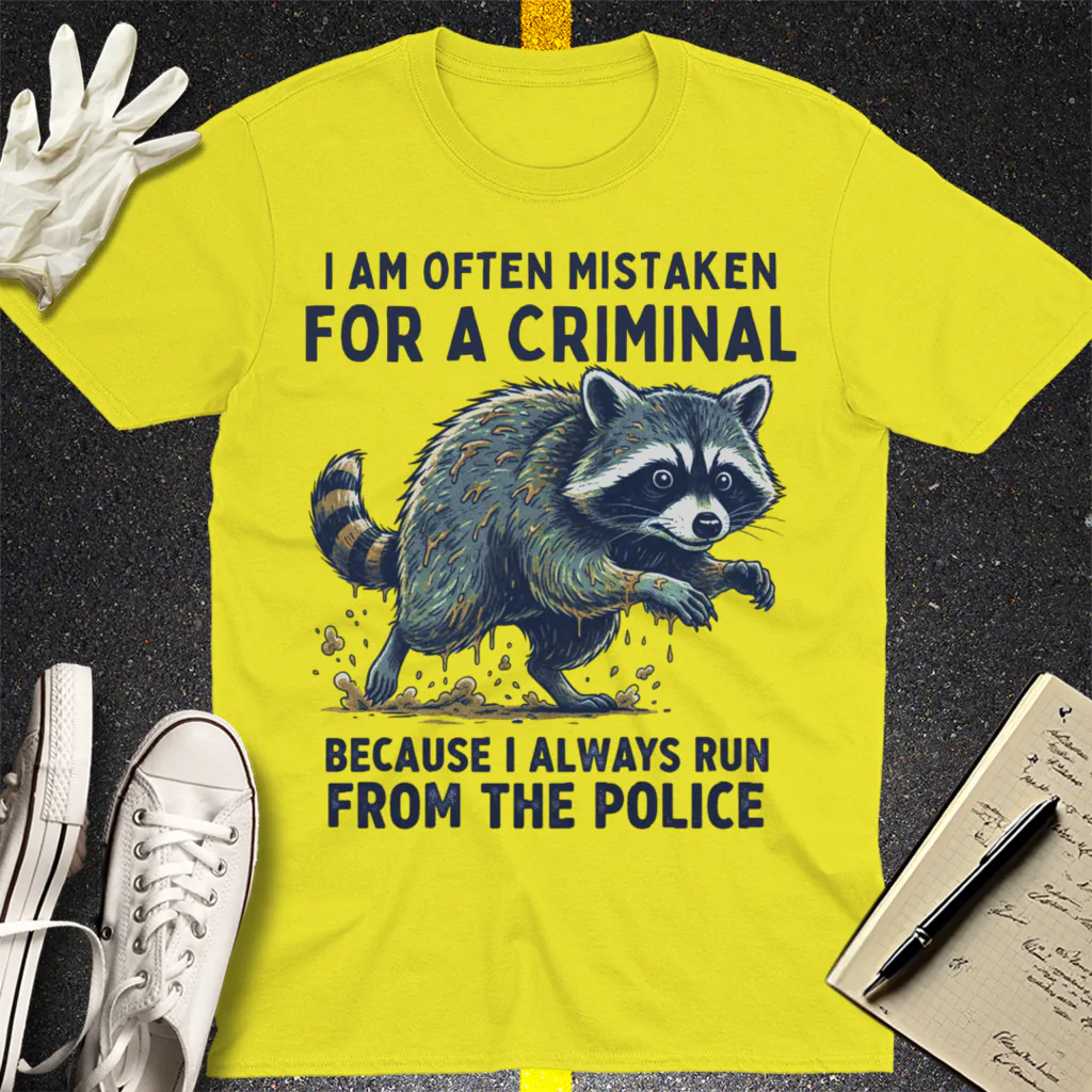 Runaway Raccoon T-Shirt - Cornsilk