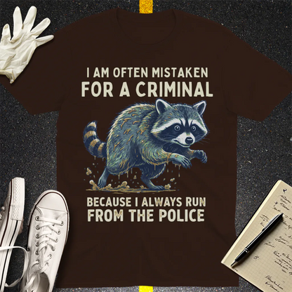 Runaway Raccoon T-Shirt - Dark Chocolate