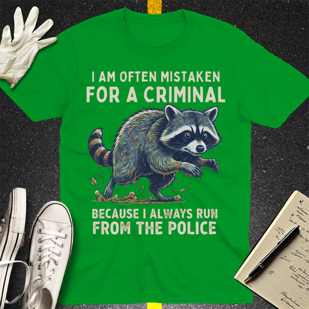 Runaway Raccoon T-Shirt - Irish Green