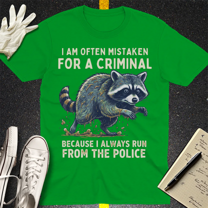 Runaway Raccoon T-Shirt - Irish Green