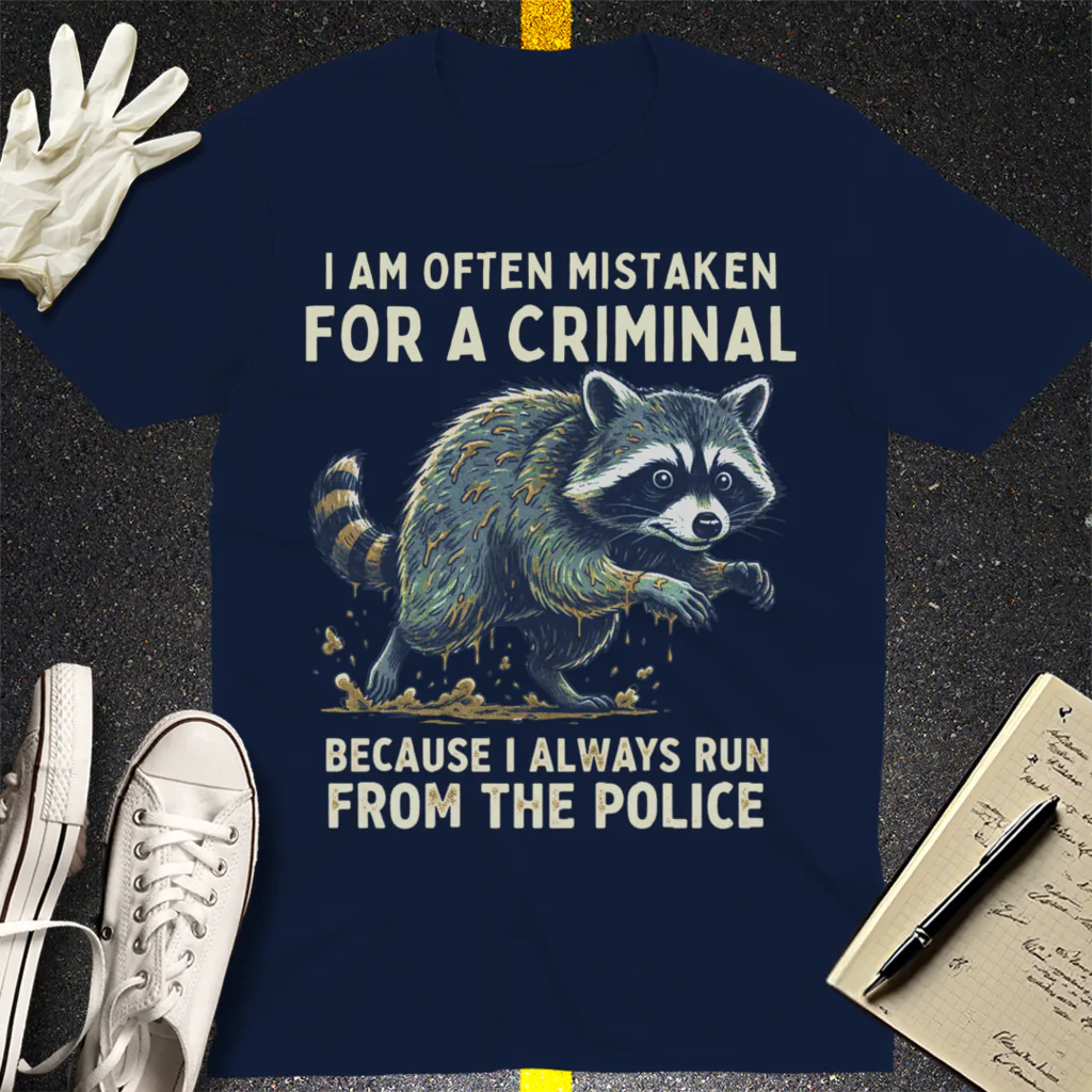 Runaway Raccoon T-Shirt - Navy