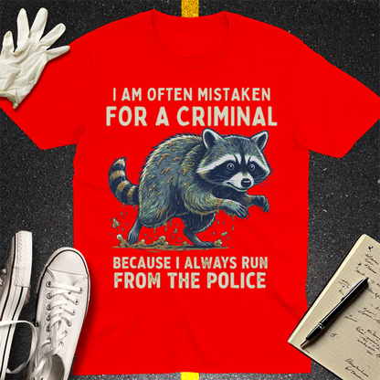 Runaway Raccoon T-Shirt - Red
