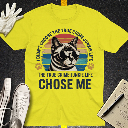 True Crime Cat Vibes T-Shirt - Cornsilk