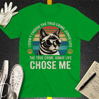 True Crime Cat Vibes T-Shirt - Irish Green