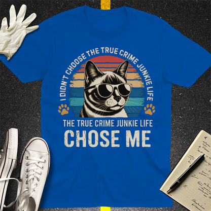 True Crime Cat Vibes T-Shirt - Royal