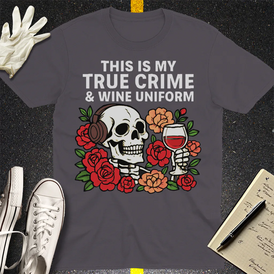 True Crime & Wine Uniform T-Shirt - Charcoal