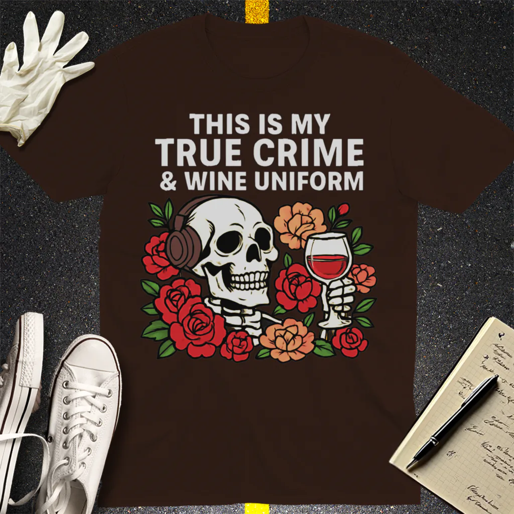 True Crime & Wine Uniform T-Shirt - Dark Chocolate