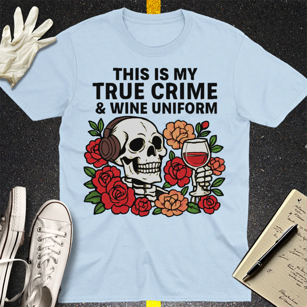 True Crime & Wine Uniform T-Shirt - Light Blue