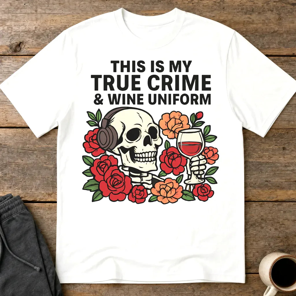 True Crime & Wine Uniform T-Shirt - White