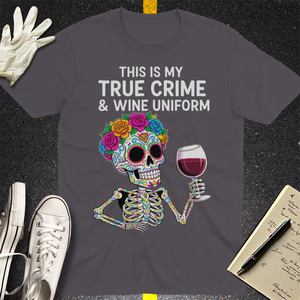 True Crime & Wine Uniform T-Shirt - Charcoal