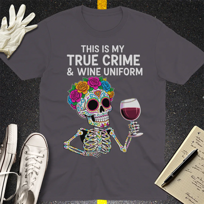 True Crime & Wine Uniform T-Shirt - Charcoal
