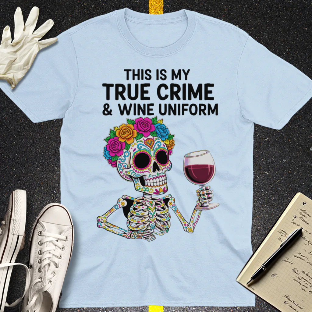 True Crime & Wine Uniform T-Shirt - Light Blue