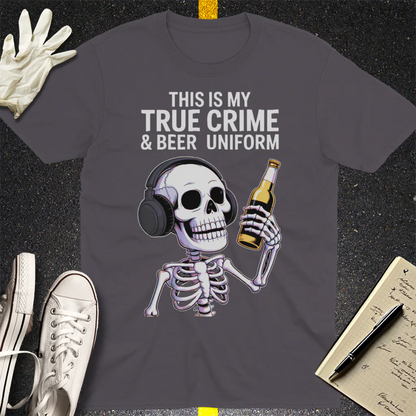 True Crime & Beer Uniform T-Shirt - Charcoal