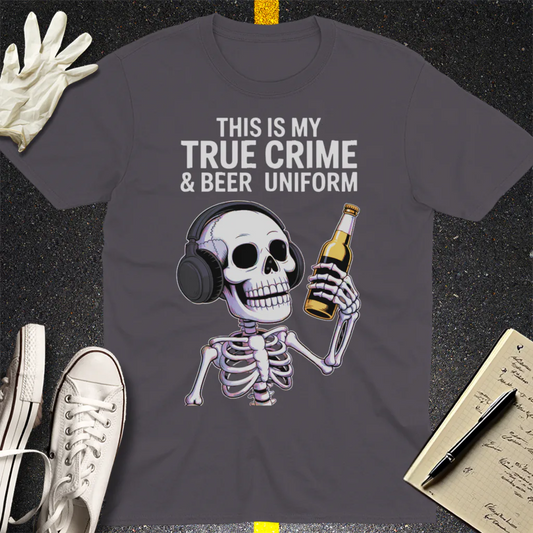 True Crime & Beer Uniform T-Shirt - Charcoal
