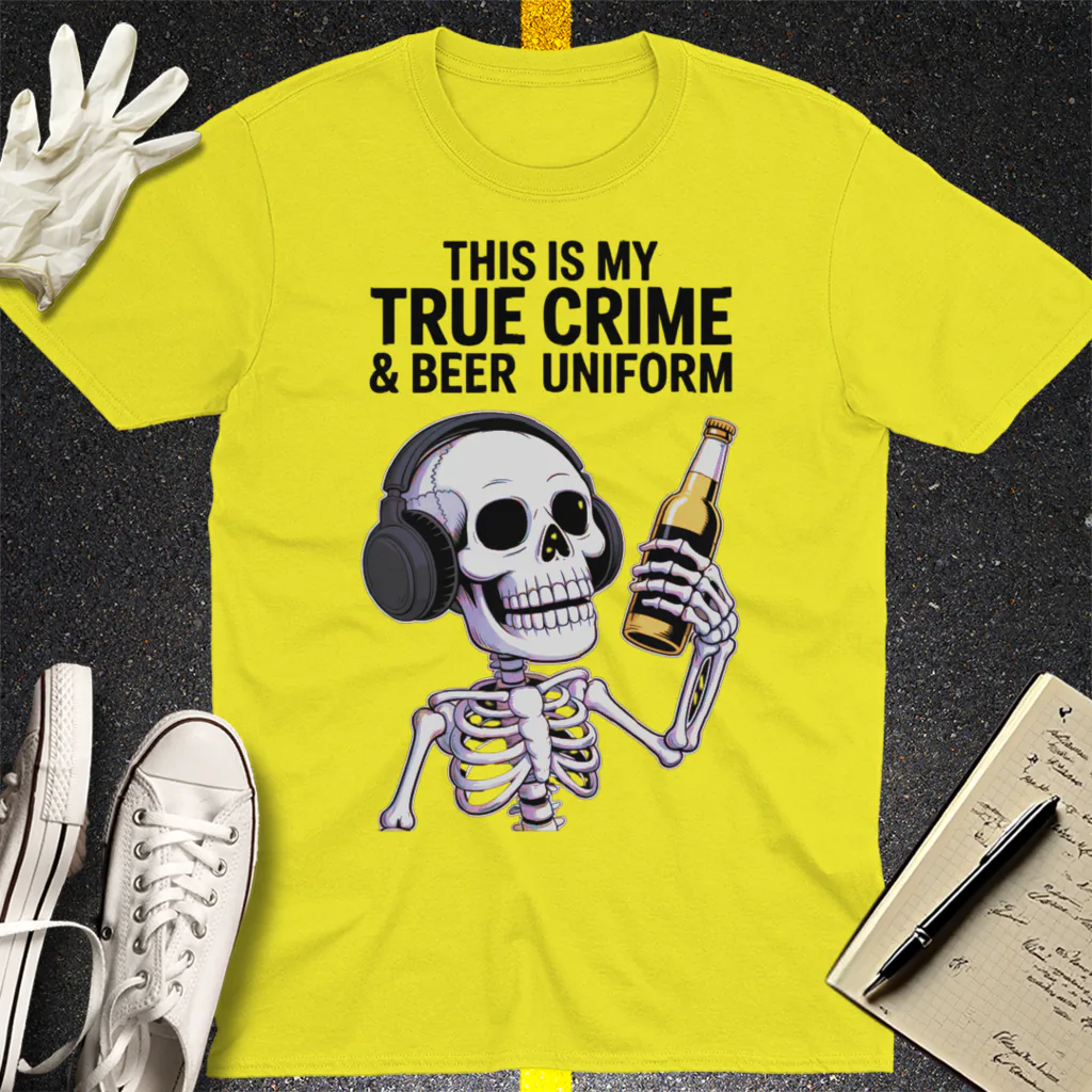 True Crime & Beer Uniform T-Shirt - Cornsilk