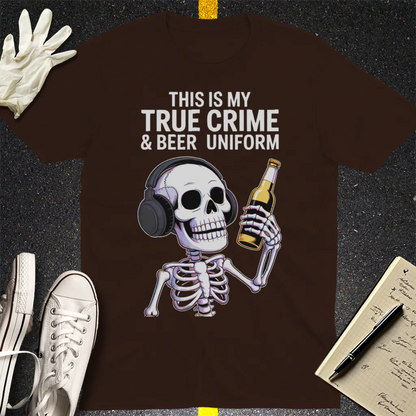 True Crime & Beer Uniform T-Shirt - Dark Chocolate