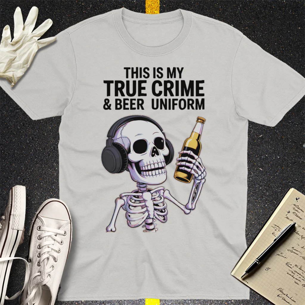 True Crime & Beer Uniform T-Shirt - Ice Grey