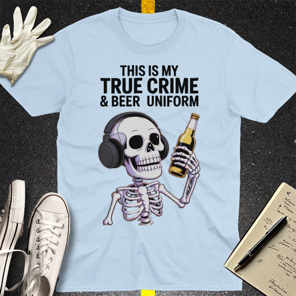 True Crime & Beer Uniform T-Shirt - Light Blue
