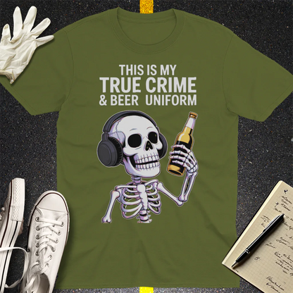 True Crime & Beer Uniform T-Shirt - Military Green