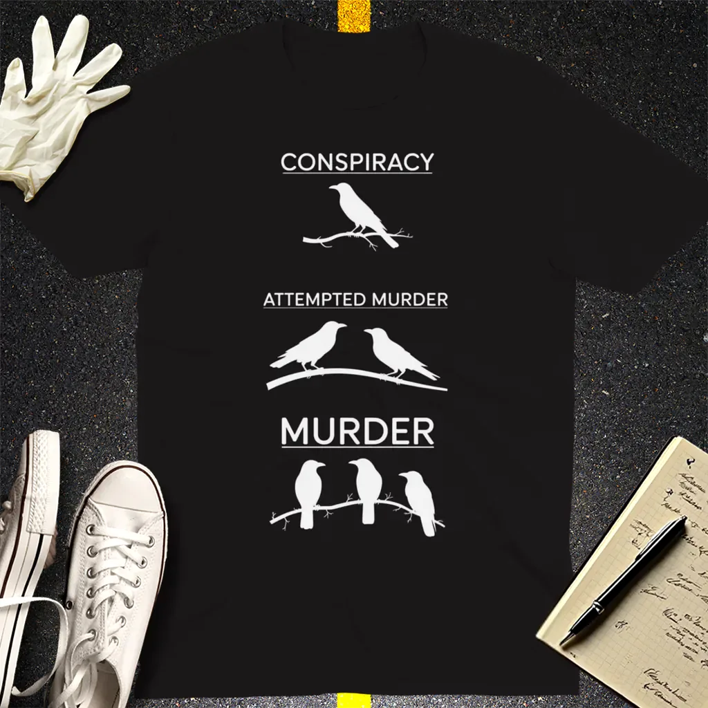 Crow Crime Scene T-Shirt - Black
