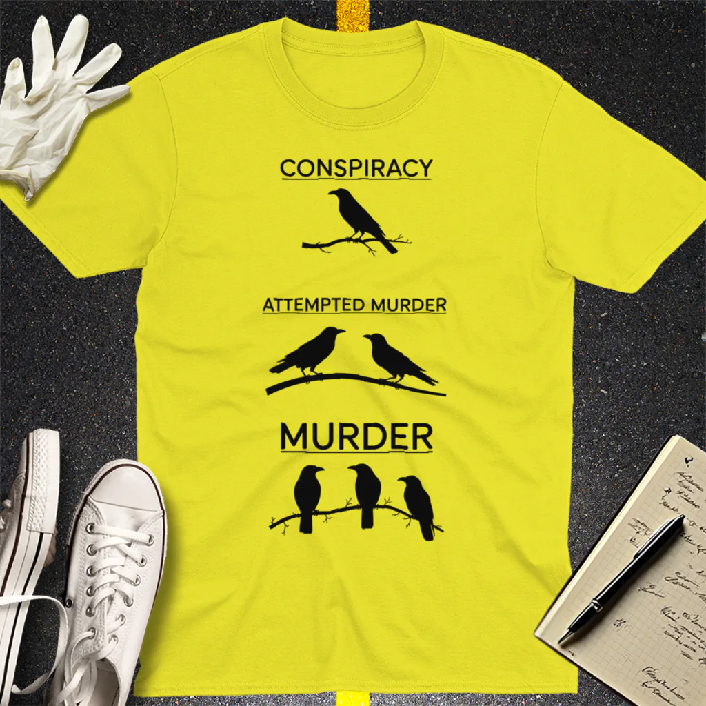 Crow Crime Scene T-Shirt - Cornsilk