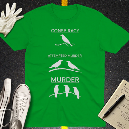 Crow Crime Scene T-Shirt - Irish Green