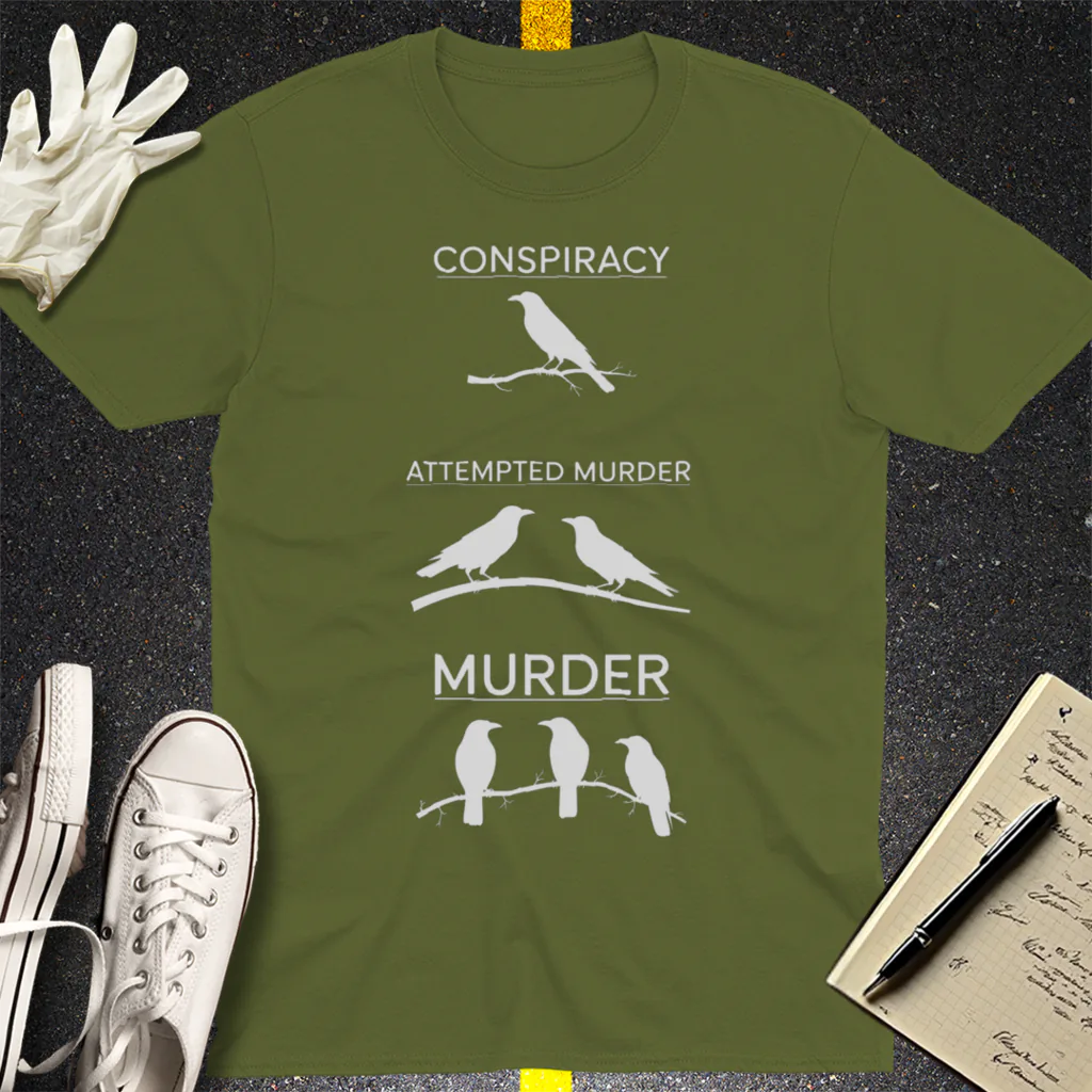 Crow Crime Scene T-Shirt - Military Green