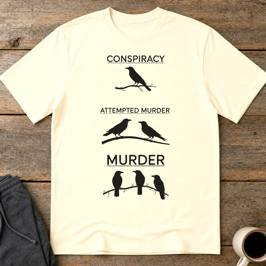 Crow Crime Scene T-Shirt - Natural