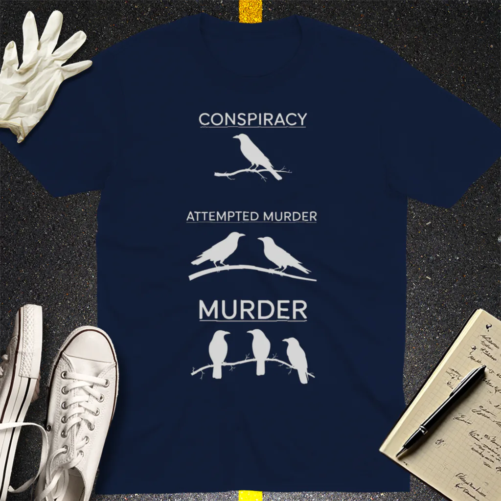 Crow Crime Scene T-Shirt - Navy