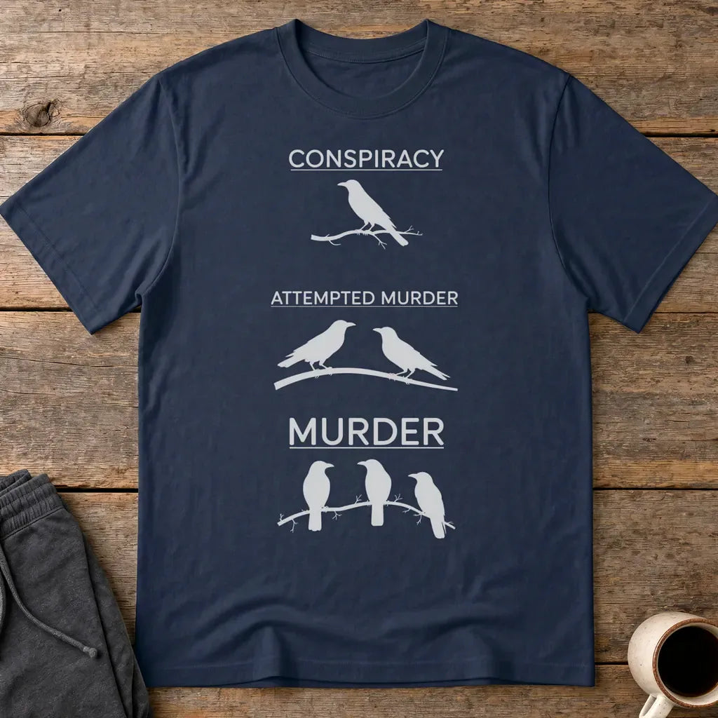 Crow Crime Scene T-Shirt - Navy