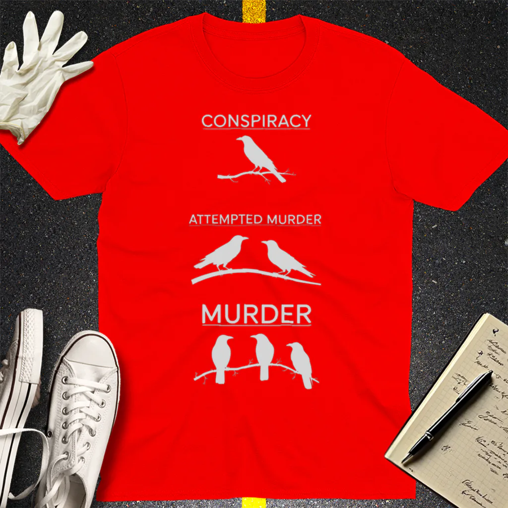 Crow Crime Scene T-Shirt - Red