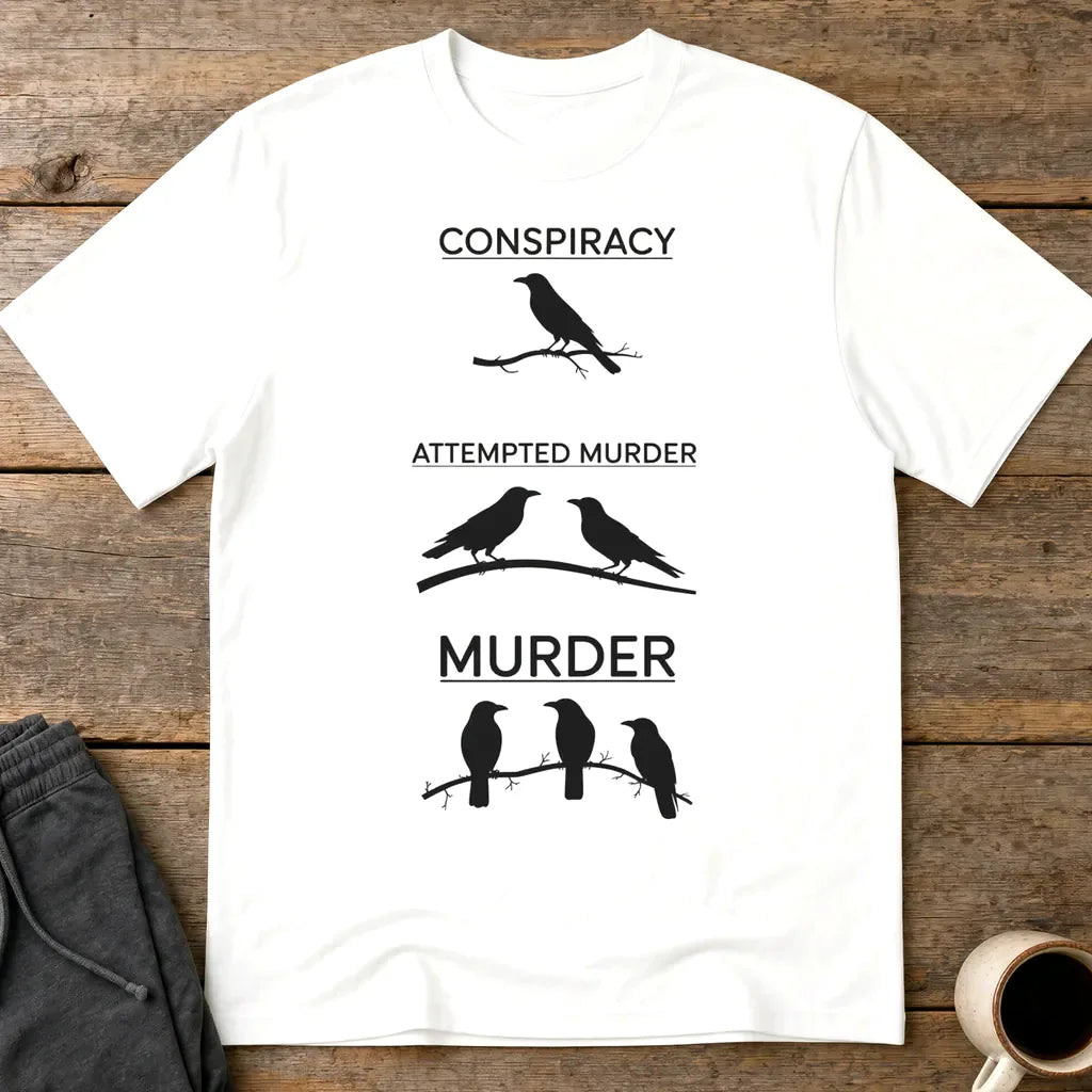 Crow Crime Scene T-Shirt - White