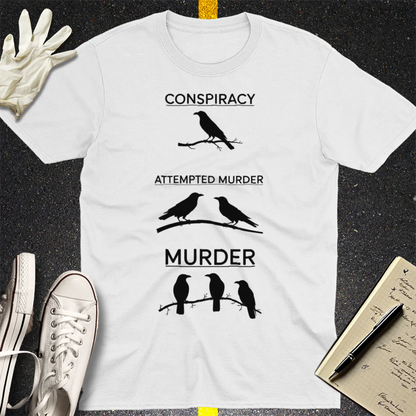 Crow Crime Scene T-Shirt - White