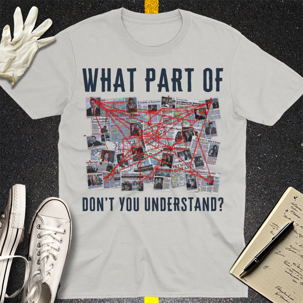 Conspiracy Board Madness T-Shirt - Ice Grey