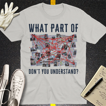 Conspiracy Board Madness T-Shirt - Ice Grey