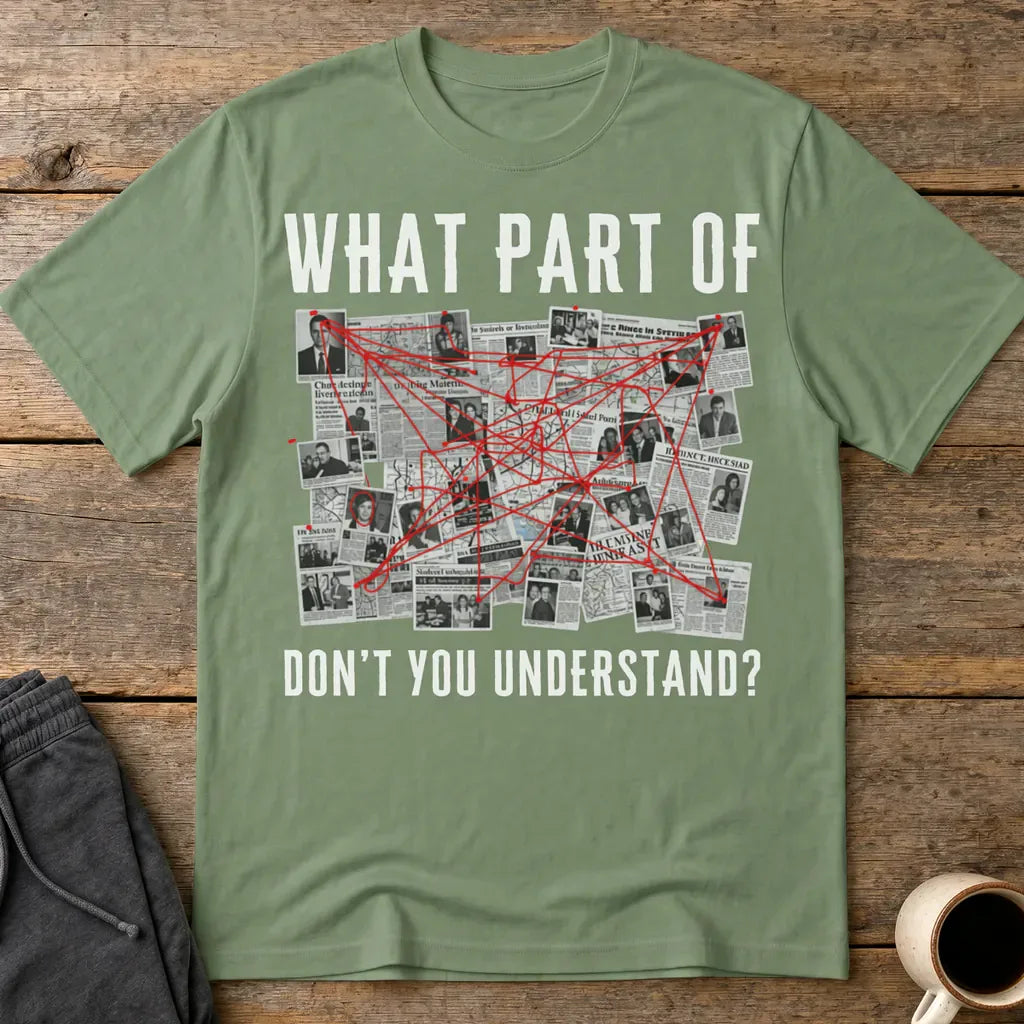 Conspiracy Board Madness T-Shirt - Military Green
