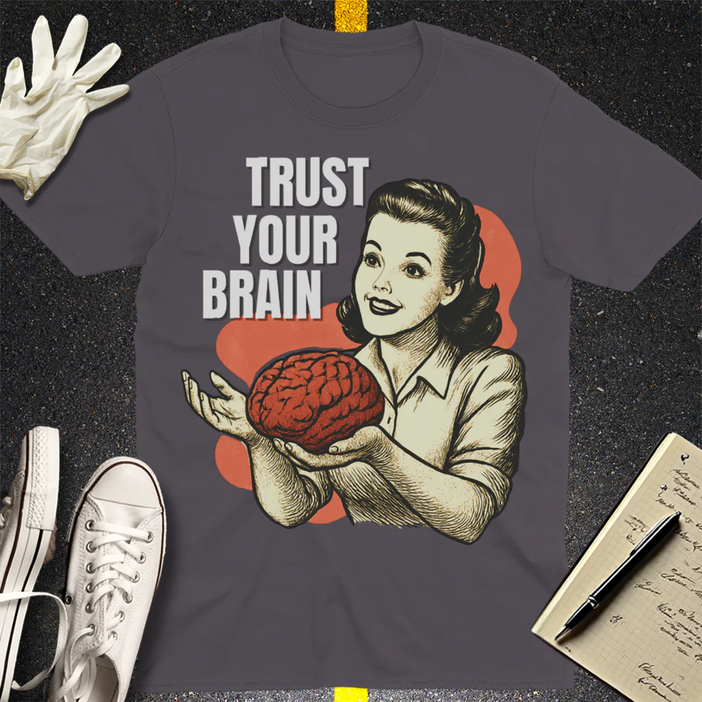 Brains for Dinner T-Shirt - Charcoal