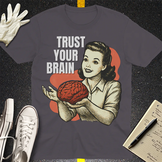 Brains for Dinner T-Shirt - Charcoal